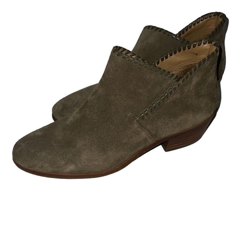 Jack Rogers Sadie Suede Booties in Olive Women’s sz 8.5 Ankle Boots Neutral